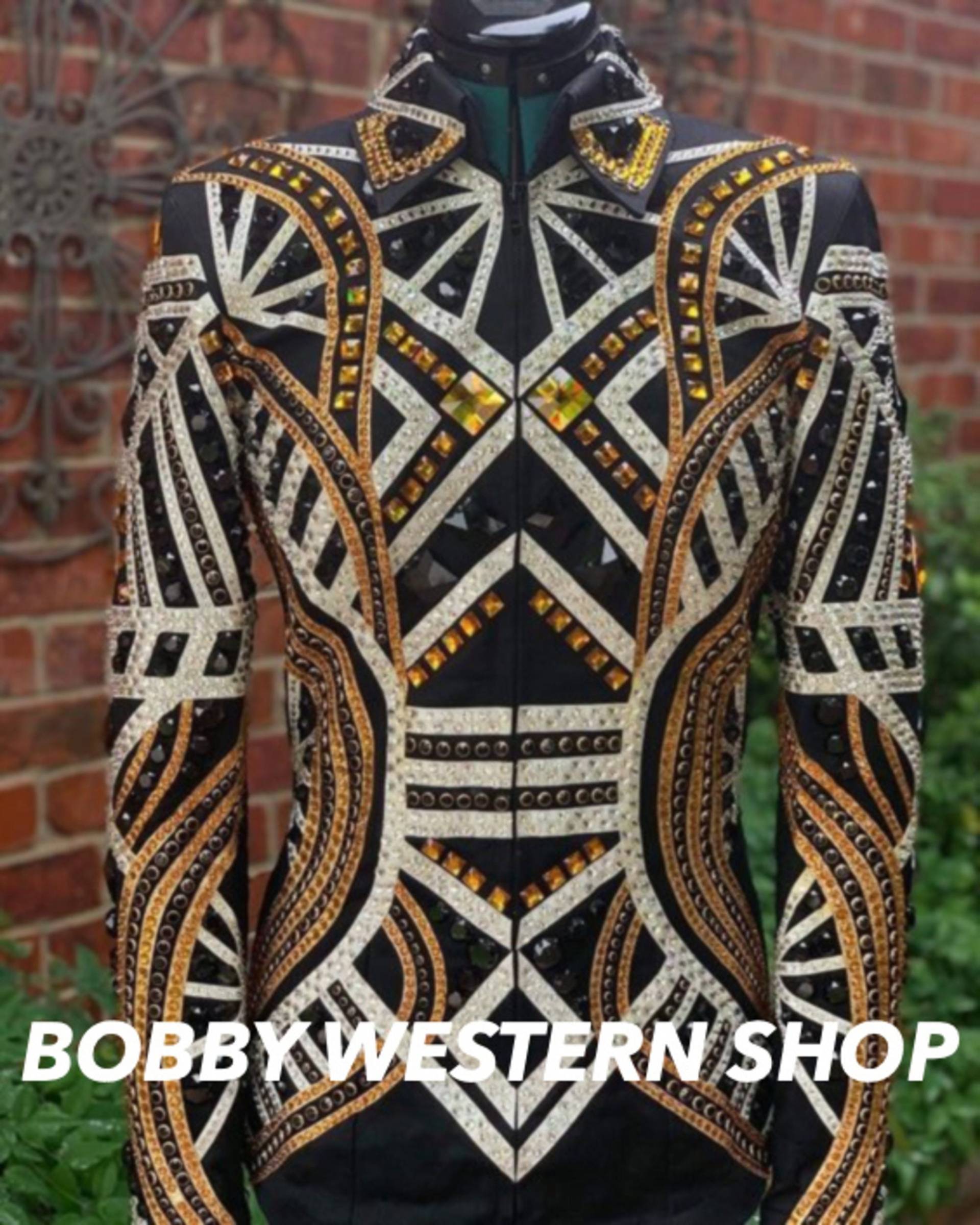 Western Show Jacke Kupfer Und Weiß Mit Schwarzer Basis Rodeo Königin Kleid Reiten Showmanship Sportsmanship Horsemanship von BobbyWesternShop