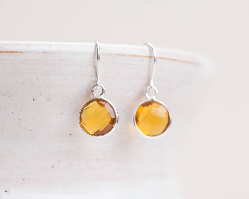 Gelbe Citrin Ohrringe 925 Sterling Silber von BobineStudio