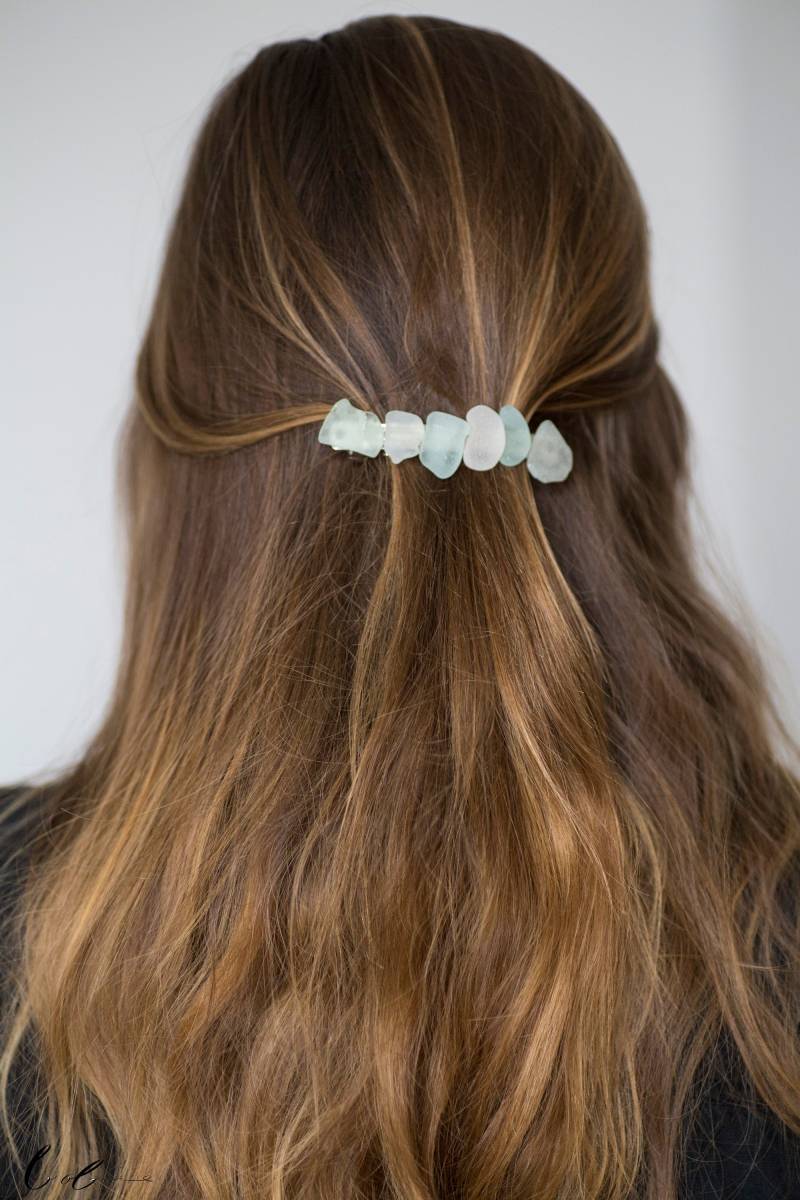 Haarspange Weißes Seeglas von BobineStudio