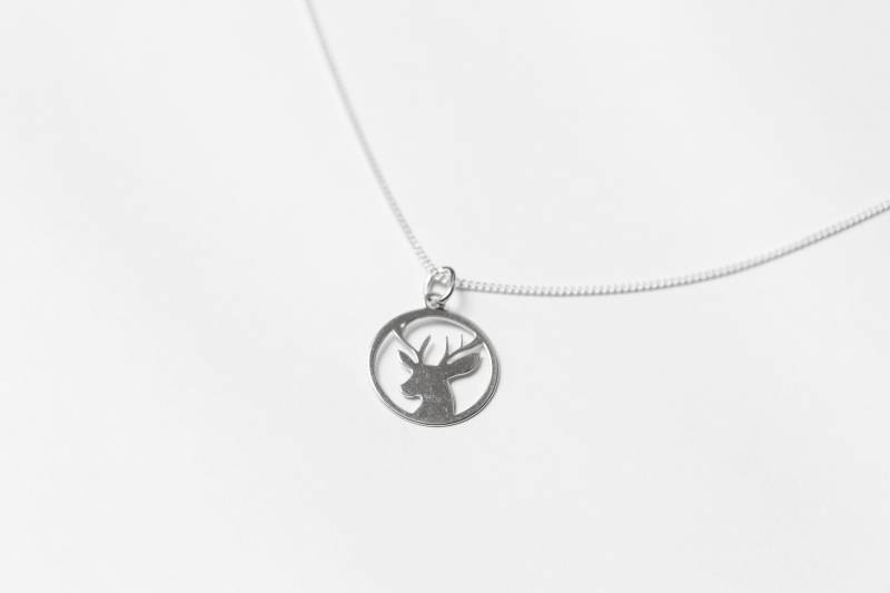 Hirsch Halskette Aus 925 Sterling Silber von BobineStudio