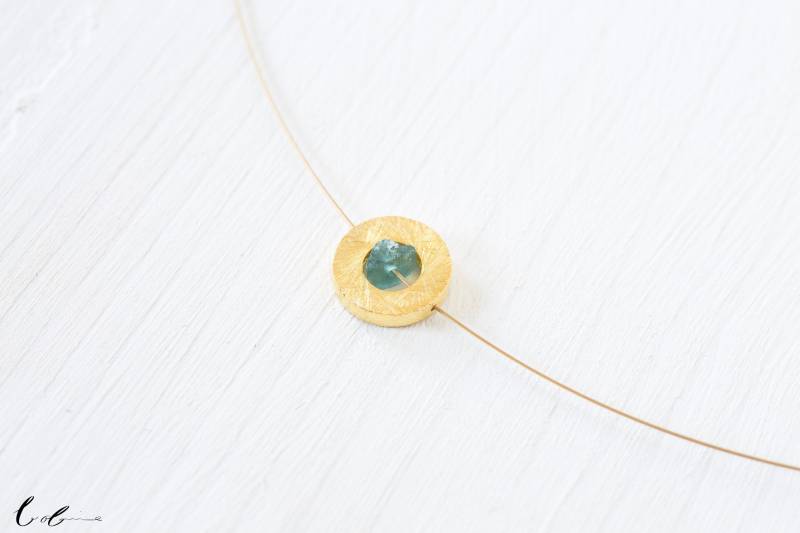 Kette Goldener Kreis Mit Turmalin von BobineStudio