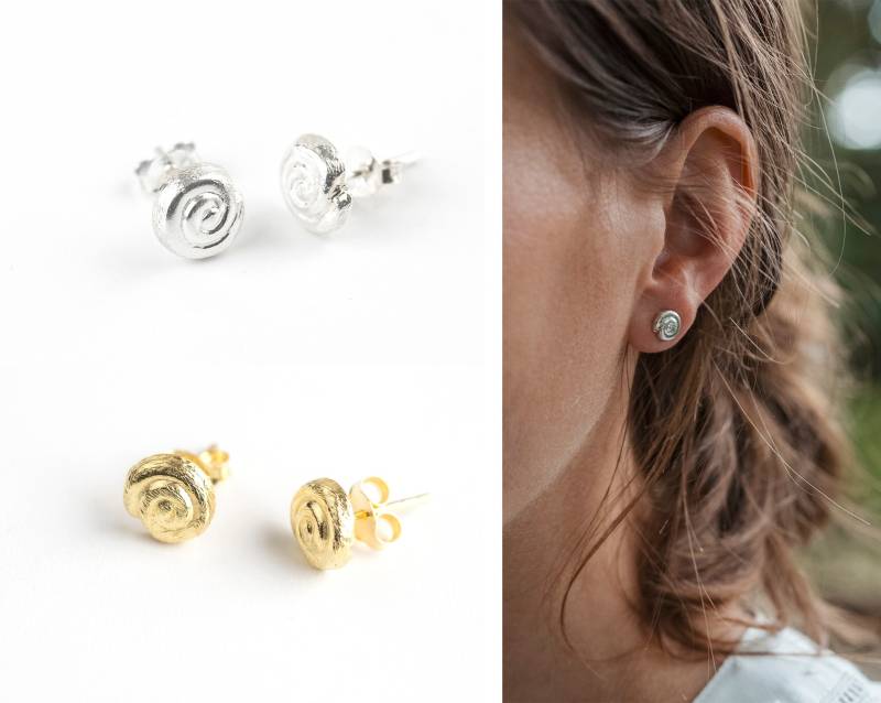 Schnecken Ohrringe, 925 Silber von BobineStudio