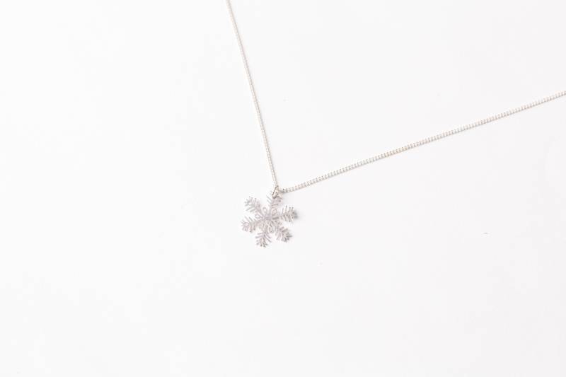 Schneeflocken Halskette 925 Sterling Silber von BobineStudio