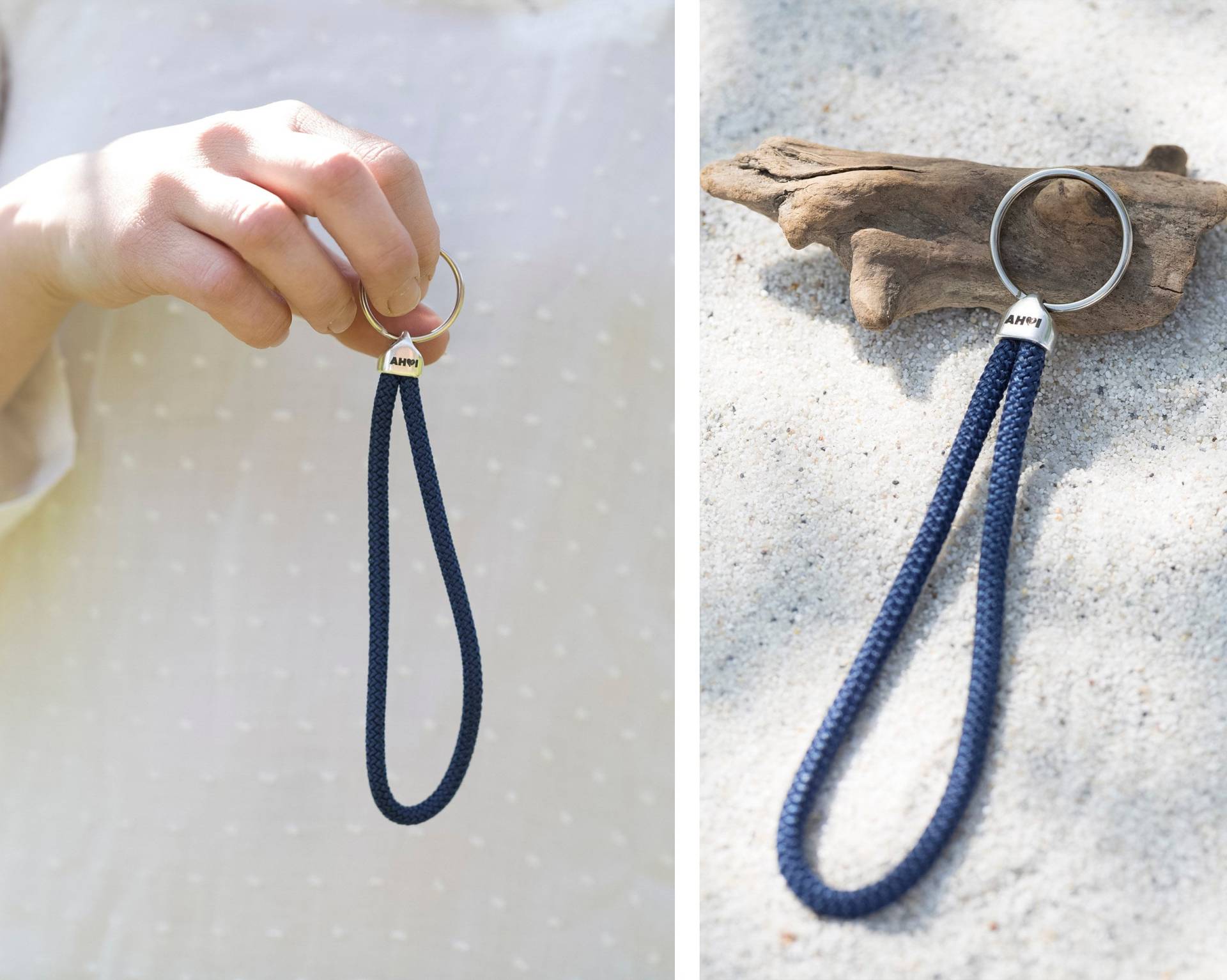 Segeltau Schlüsselanhänger, Surfer Style, Dunkelblau, Beach Look von BobineStudio