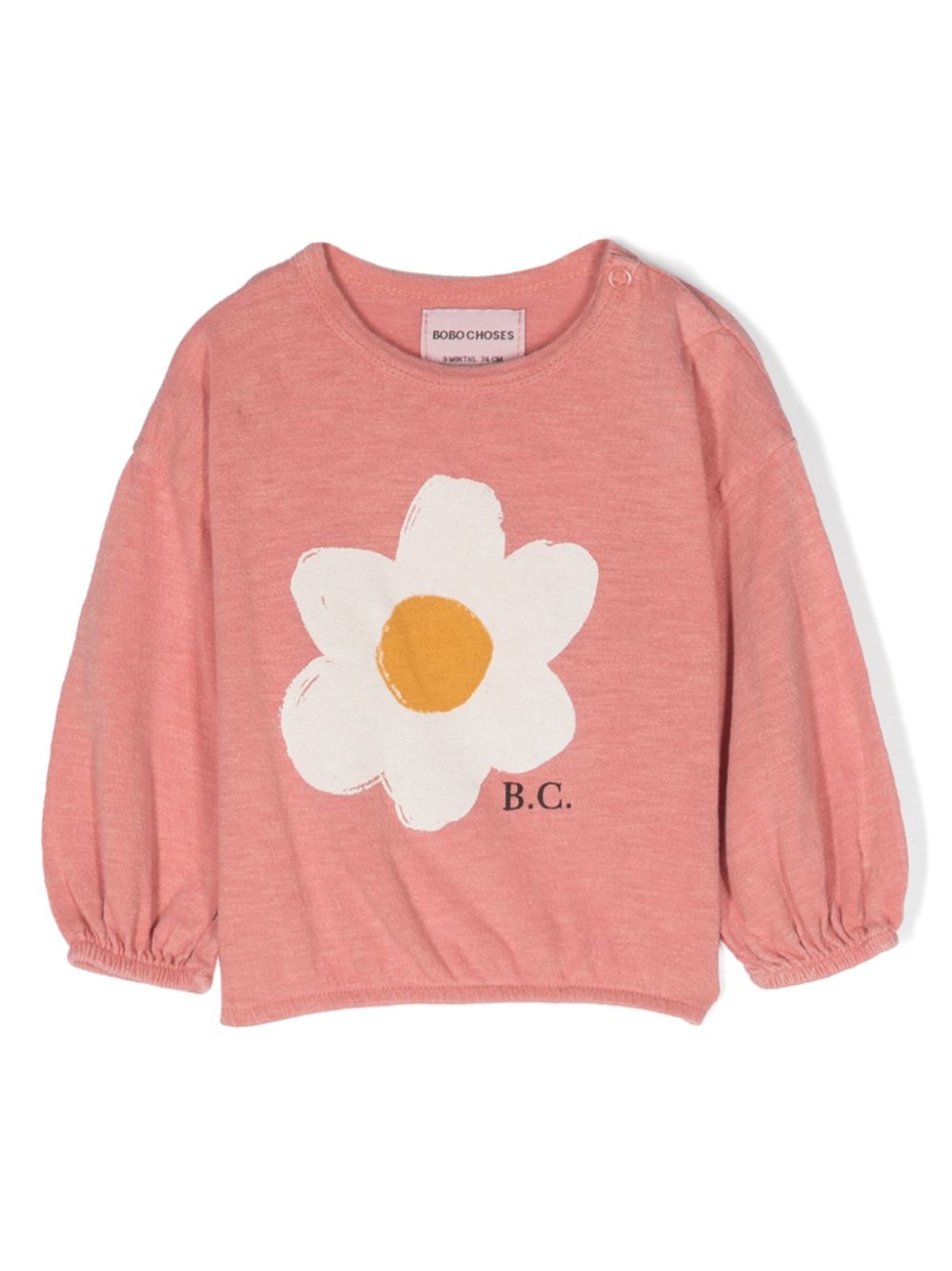 Bobo Choses Big Flower Girl Sweatshirt - Orange von Bobo Choses