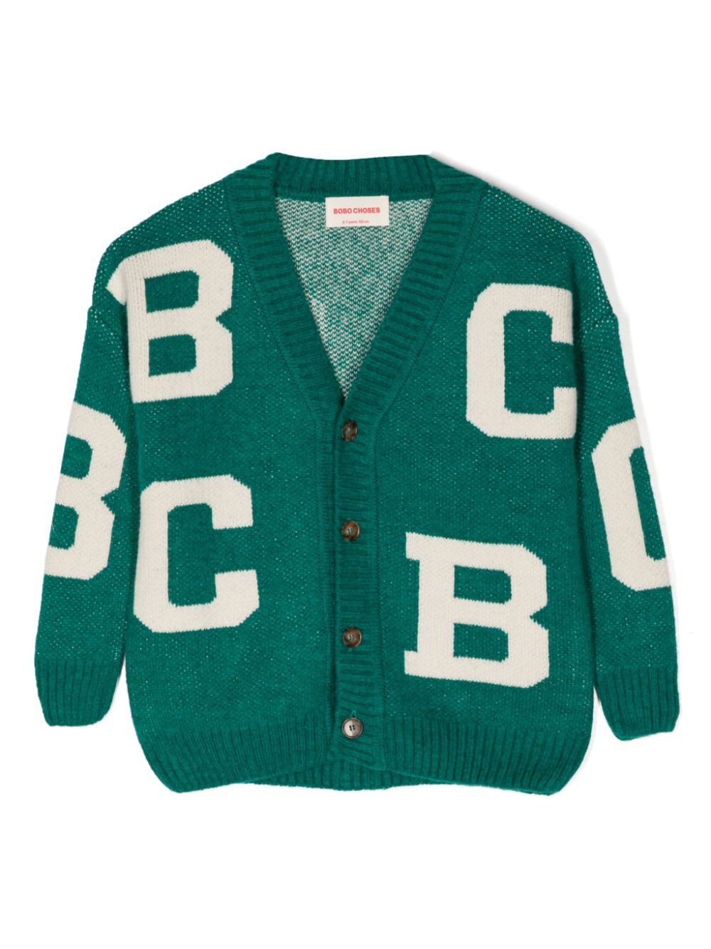 Bobo Choses Jacquard-Cardigan mit Logo - Grün von Bobo Choses