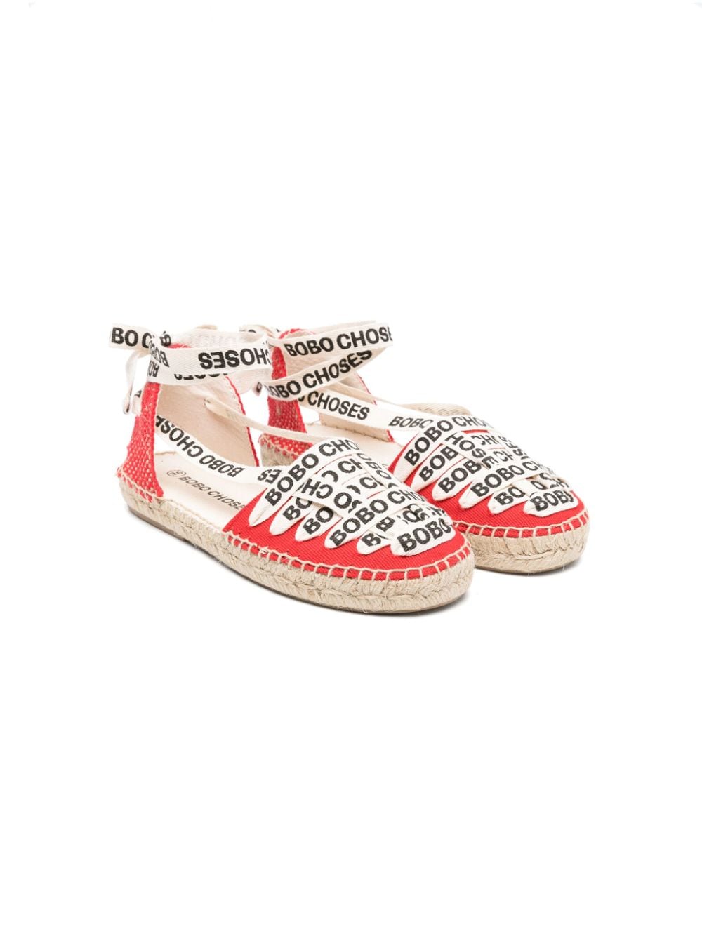 Bobo Choses logo-print laces espadrilles - Rot von Bobo Choses