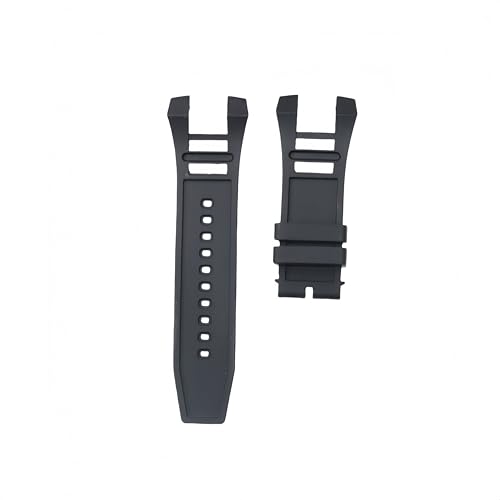 BoboHome Herren-Armband Flexibel Wasserdicht Schweißfest, Mit Gummiloop & Schnellwechsel - Silikonersatz für Invi-cta-Schwarz 34 * 26mm von ROUREOX