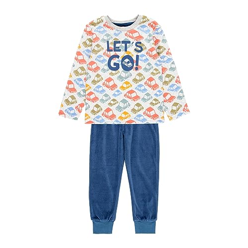 boboli Pyjama für Kinder, Winter, Plüsch, Pyjama für Jungen, 2 Jahre bis 14 Jahre, warm, Fleece-Schlafanzug für Kinder, aus organischem Samt, Cars-Aufdruck, 4 Jahre von Boboli