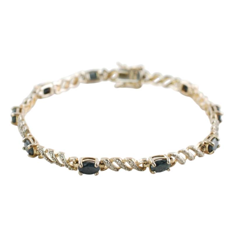 Vintage Sterling Silber Vermeil Und Spinell Link Armband, Tennis Something Blue Vintage Sterling Silber Vermeil Und Spinell Link Armband, Tennis Something Blue von BobsBasementTreasure