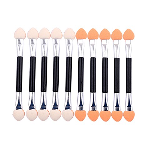 Bobury 10pcs Lidschatten-Applikator Schwamm doppelseitige Make-up liefert tragbare Nagel-Schwamm-Bürsten-Nagel-Spiegel-Puder-Bürste von Bizzico