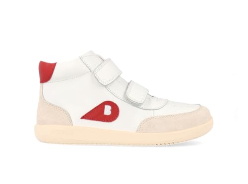Bobux Barefoot Kid+ Champ High Schuhe für Mädchen, Kreideweiß Radiant Red, 27 EU von Bobux