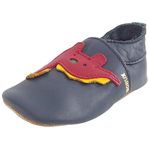 Bobux Dinosaur Dinosaurier 1000-012 Baby Krabbelschuhe, dunkelblau (Navy), Gr. 28-29 EU / 4XL von Bobux