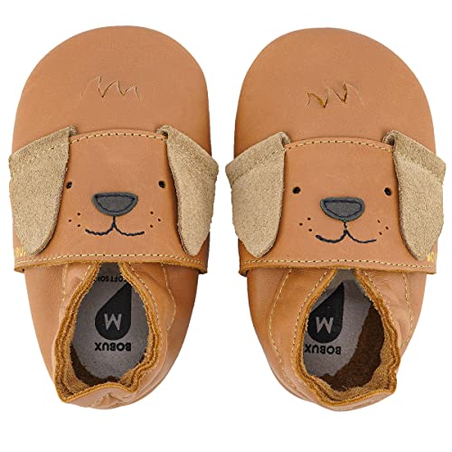 Bobux | Krabbelschuhe Baby - Natur - Braun - Schlupfschuh - Rutschfest - Leder - Jungen, Babys - 9-15 Monate von Bobux