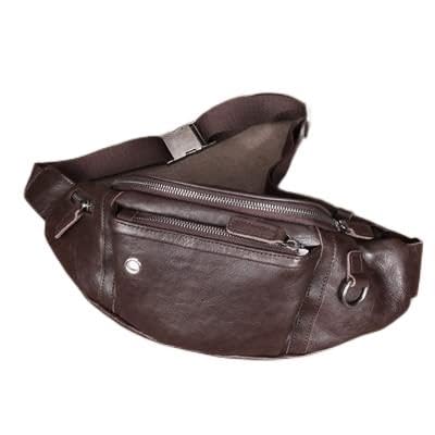 Leder-Herrentasche, Handy-Hüfttasche, große Sport-Multifunktions-Diagonal-Herren-Leder-Brusttasche (Farbe: B, Größe: 37 cm x 11 cm x 15 cm) von Bobyk