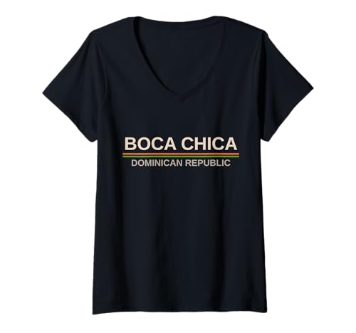 Damen Boca Chica Dominikanische Republik T-Shirt mit V-Ausschnitt von Boca Chica Dominican Republic