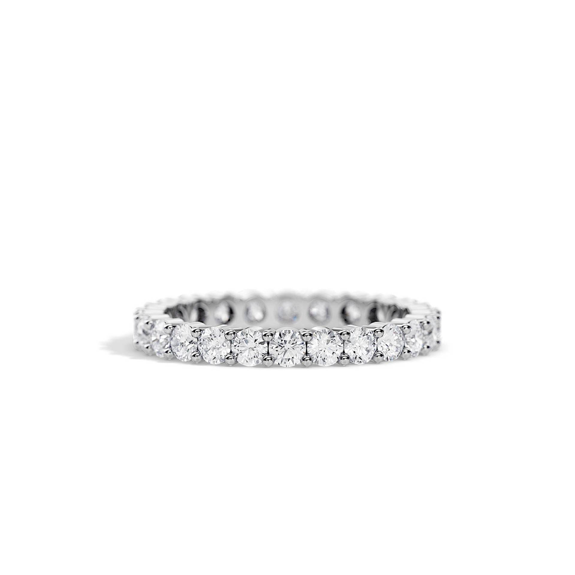 1, 5 Karat Diamant Eternity Band/Shared Prongs Full Ehering 14K Oder 18K Weißgold Stapelbarer Ring Platin Stacking von BocajNarima