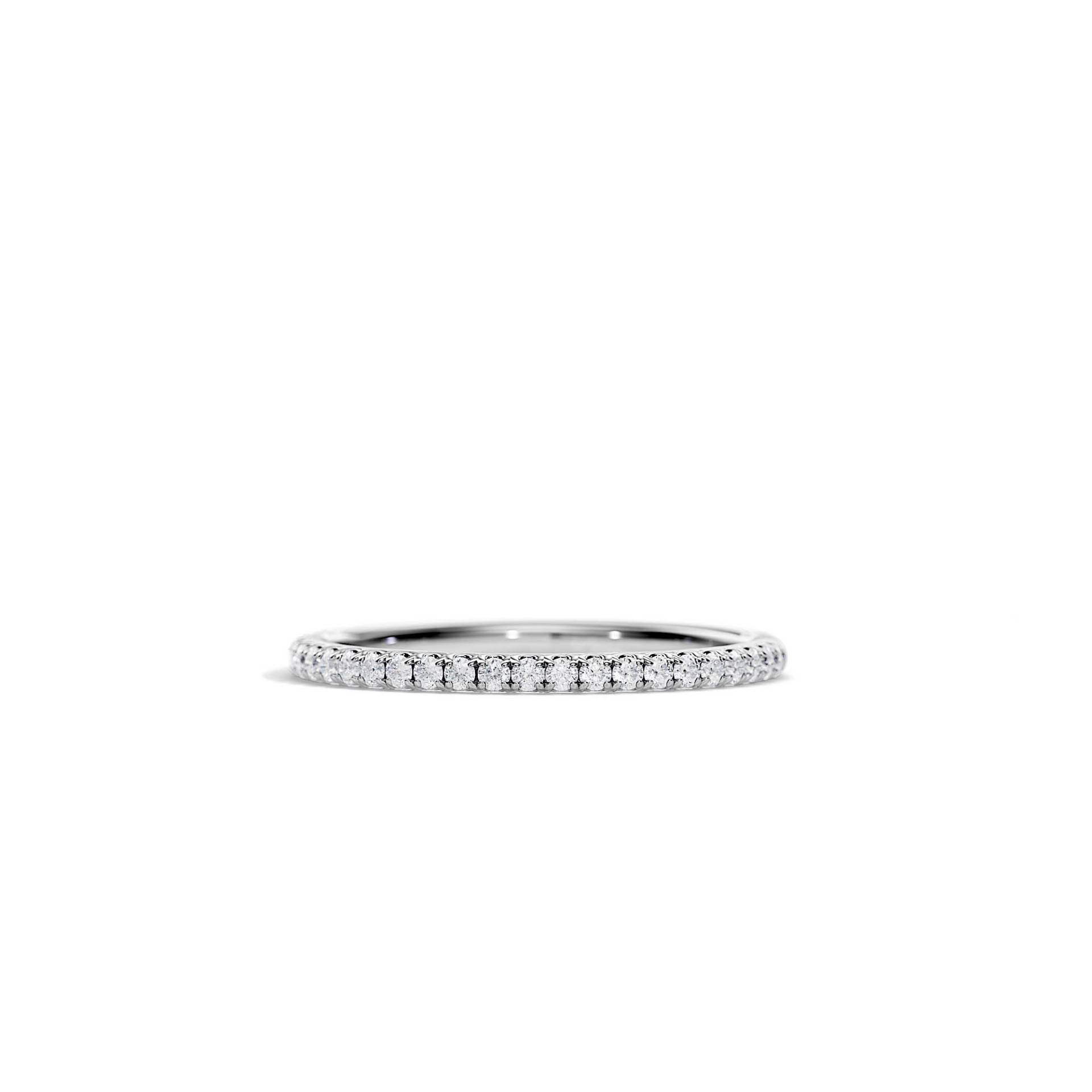 1.5mm Halbe Eternity Diamant Ehering/0.25Ct Pave Diamanten Weißgold Stapelbarer Damen Stapelring von BocajNarima