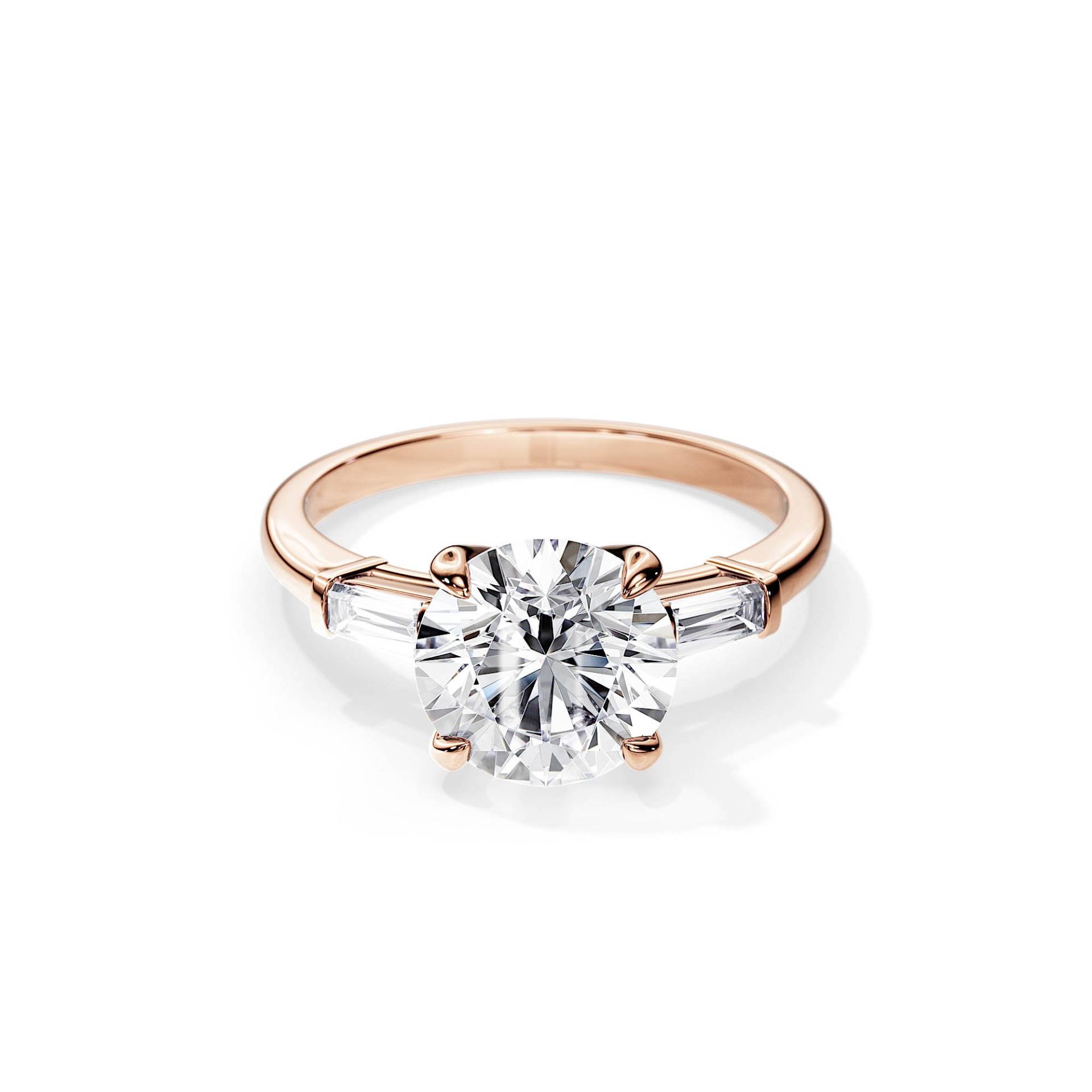 3 Ct Runder Moissanite Verlobungsring/Karat Drei Stein Ring Rosegold von BocajNarima