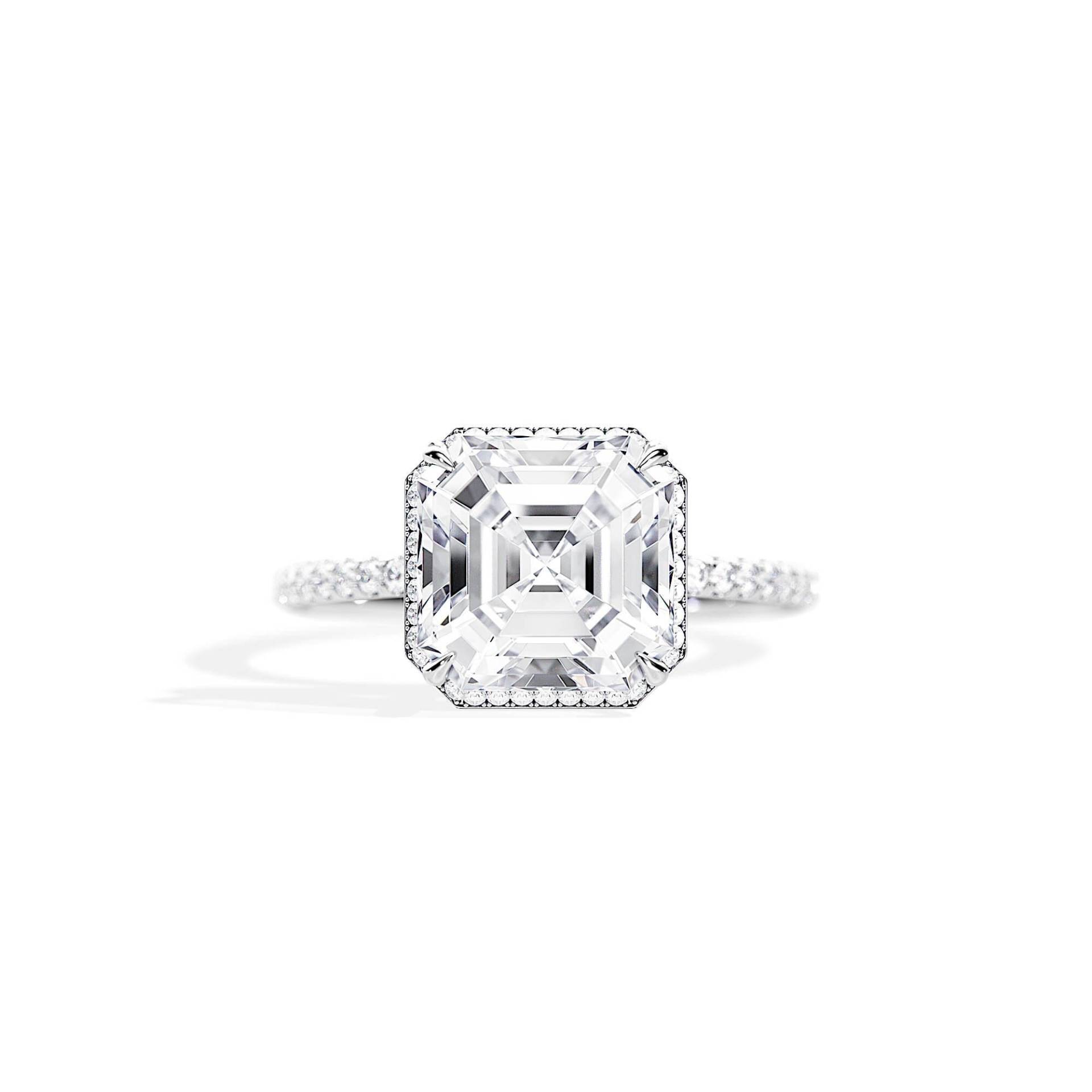 3.5 Ct Moissanite Asscher Cut Verlobungsring/Ring 4.0 Tcw High Set Weißgold Brautring von BocajNarima