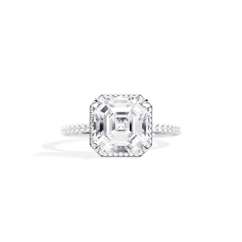 3.5 Ct Moissanite Asscher Cut Verlobungsring/Ring 4.0 Tcw High Set Weißgold Brautring von BocajNarima