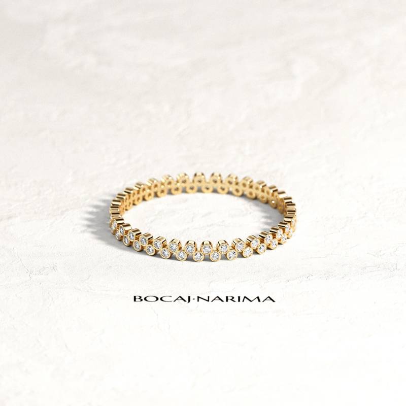 Diamant Eternity Ring/Bubble Ehering Gelbgold Unikat Für Frauen von BocajNarima