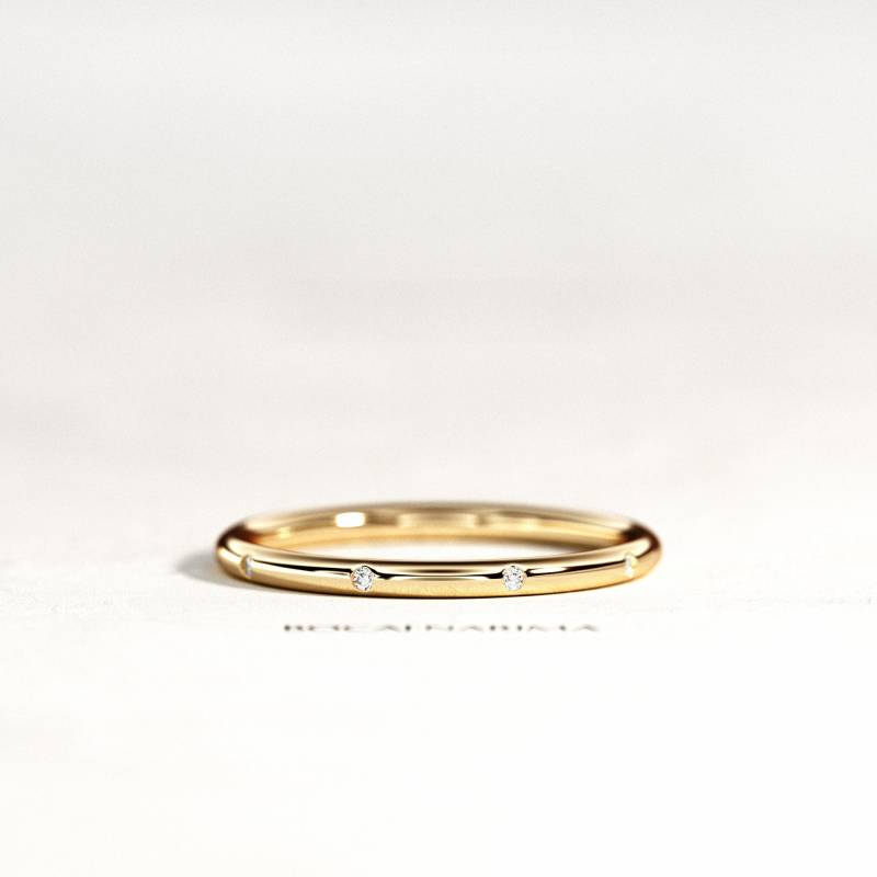 Voller Eternity Diamant Ring Mit Leerzeichen/Band Zierlicher Dünner Stapelbarer Stapelband von BocajNarima