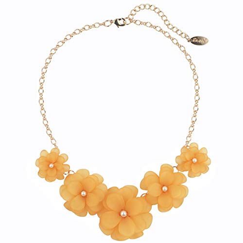 BOCAR Halsband mit Anhänger aus Acryl, Blume, Statement-Halskette für Damen, Acryl（NK-10241-Amber Yellow） von Bocar