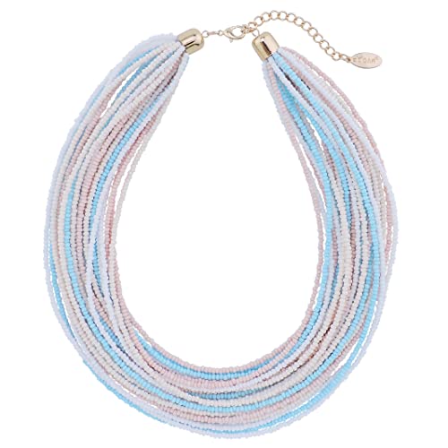 BOCAR Mehrschichtige klobige Statement-Rocailles-Cluster-Kragen-Halskette für Frauen, Geschenk (NK-10351), standard, Acryl, Kein Edelstein von Bocar