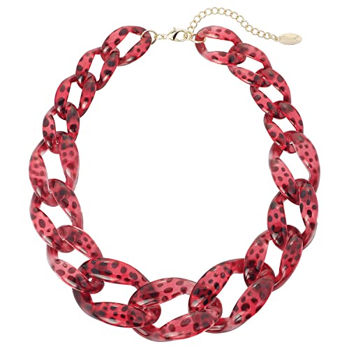 BOCAR Statement Chunky Fashion Costume Acryl Perlen Choker Cube Link Kette Halskette für Frauen Geschenke, Acryl, Kein Edelstein von Bocar