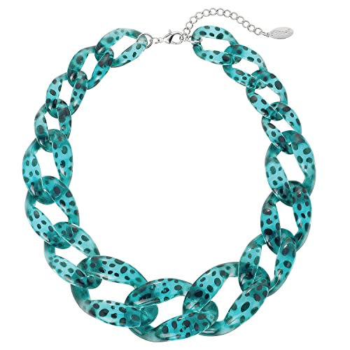 BOCAR Statement Chunky Fashion Costume Acryl Perlen Choker Cube Link Kette Halskette für Frauen Geschenke, Acryl, Kein Edelstein von Bocar