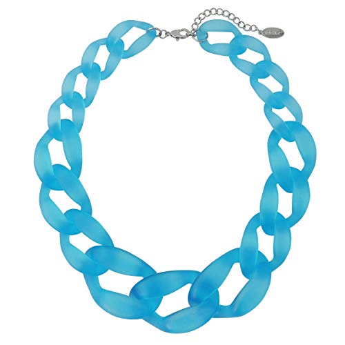 Bocar Fashion Statement Chunky Acrylfarbe Perlen Choker Net Chain Halskette für Frauen Geschenke (NK-10510-Alaskan Blue) von Bocar