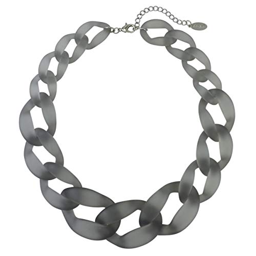 Bocar Fashion Statement Chunky Acrylfarbe Perlen Choker Net Chain Halskette für Frauen Geschenke (NK-10510-Frosted Grey) von Bocar
