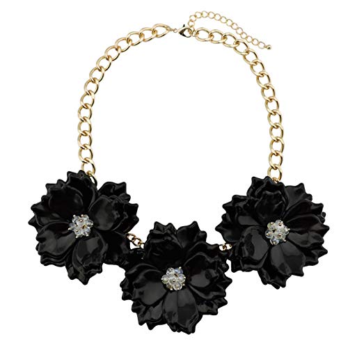 Bocar Statement Chunky Flower Halskette Lätzchen Kragen Schmuck Set für Frauen (NK-10466-black) von Bocar