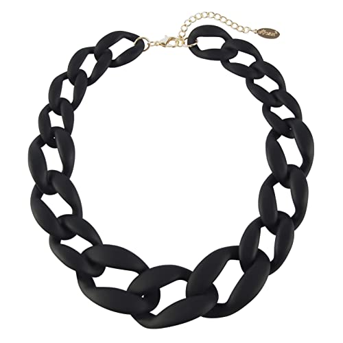 Bocar Statement-Kette mit Acrylperlen, Choker-Halskette für Frauen, Geschenke (NK-10510, mattes Schwarz), Acryl, Kein Edelstein von Bocar