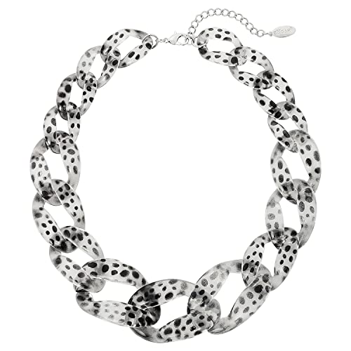 Bocar Statement-Kette mit Acrylperlen, Choker-Halskette für Frauen, Geschenke (NK-10510-A-Weiß), Acryl, Kein Edelstein von Bocar