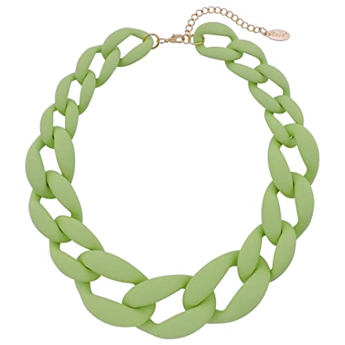 Bocar Statement-Kette mit Acrylperlen, Choker-Halskette für Frauen, Geschenke (NK-10510-Pastelgrün), Acryl, Kein Edelstein von Bocar