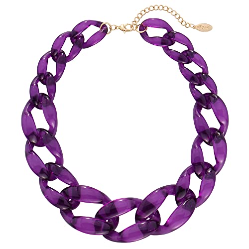 Bocar Statement-Kette mit Acrylperlen, Choker-Halskette für Frauen, Geschenke (NK-10510-lila), Acryl, Kein Edelstein von Bocar