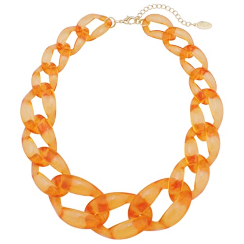 Bocar Statement-Kette mit klobigen modischen Acrylperlen, Choker-Halskette für Frauen, Geschenke (NK-10510-Blazing Orange), Acryl, Kein Edelstein von Bocar