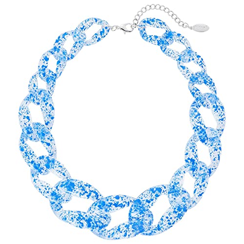 ocar Statement-Kette mit klobigen modischen Acrylperlen, Choker-Halskette für Frauen, Geschenke (NK-10510-Blue), Acryl, Kein Edelstein von Bocar