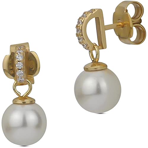 Boccadamo Damen-Ohrringe Perlen aus 925er Silber - Perlen, Zirkonia, Perle von Boccadamo