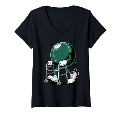 Damen Pétanque Boule Ruhestand Ehemaliger Boccia Spieler T-Shirt mit V-Ausschnitt Damen Pétanque Boule Ruhestand Ehemaliger Boccia Spieler T-Shirt mit V-Ausschnitt von Bocce Ball Player Gifts