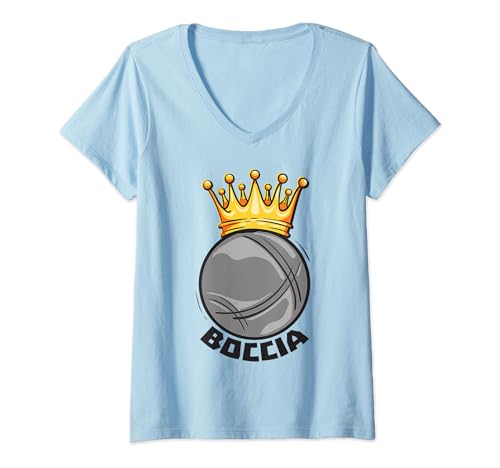 Damen Bocciaspieler Bekleidung mit Boccia Kugeln Boccia T-Shirt mit V-Ausschnitt von Boccia Ball Set Boccia Kugel Designs