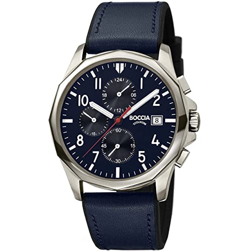 Boccia Herren Analog Quarz Uhr mit Titan Armband 3747-02 von Boccia