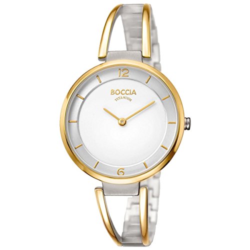 Boccia Damen Analog Quarz Uhr mit Titan Armband 3260-02 von Boccia