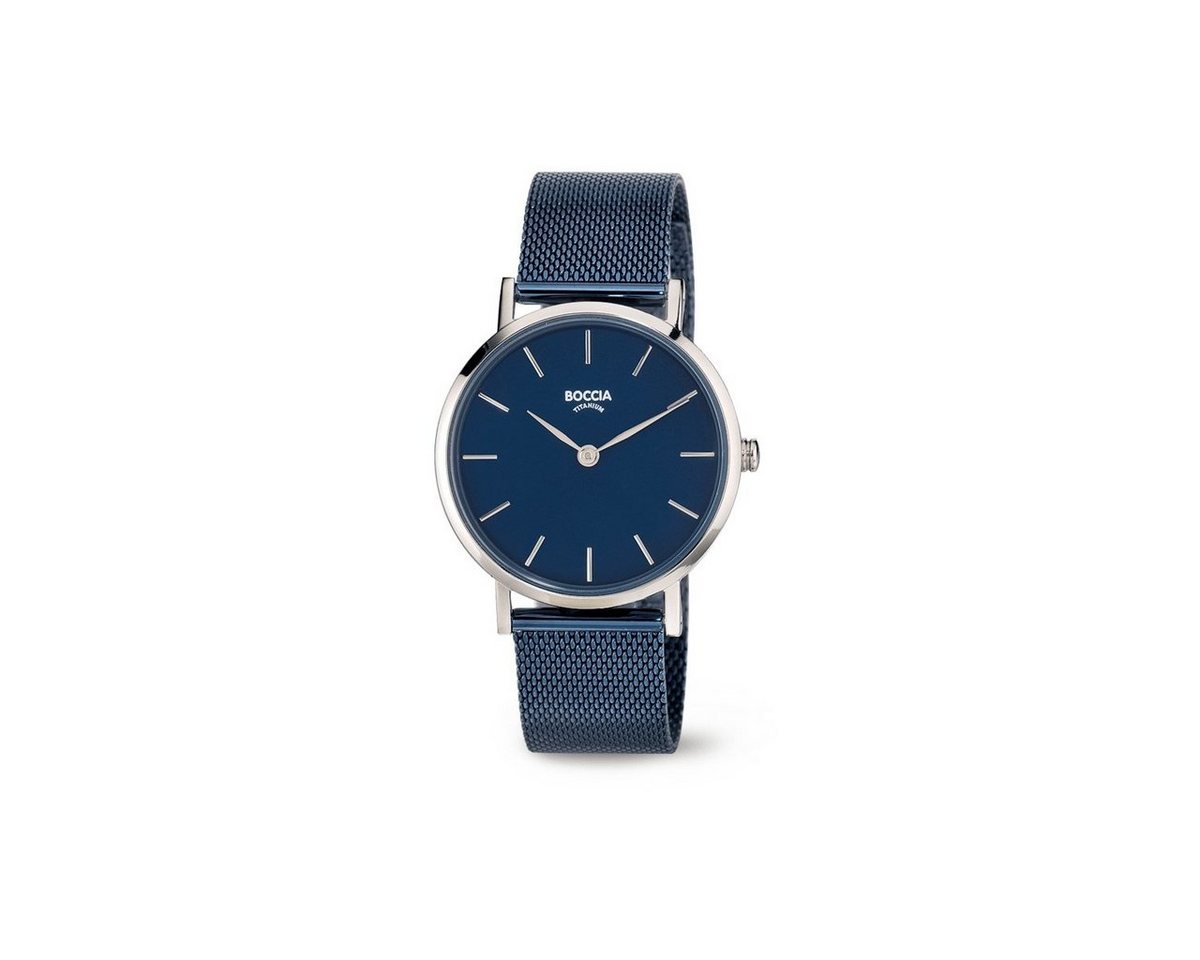 Boccia Automatikuhr Boccia Damen-Uhr 3281-07 Titan mit Milanaiseband blau von Boccia