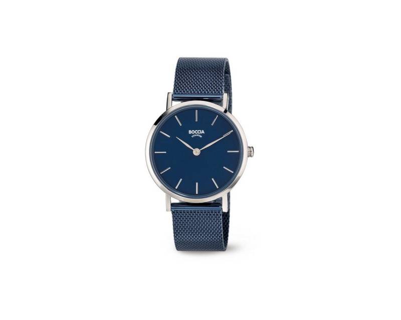 Boccia Automatikuhr Boccia Damen-Uhr 3281-07 Titan mit Milanaiseband blau von Boccia