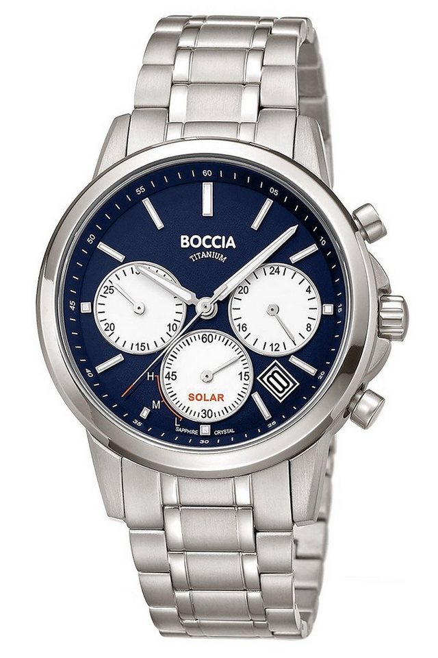 Boccia Chronograph Solar Chronograph Titan Blau von Boccia