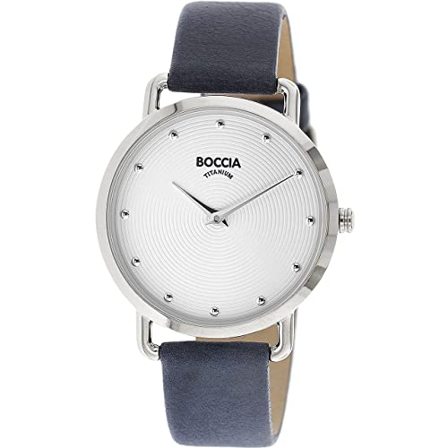 Boccia Damen Analog Quarz Uhr mit Echtes Leder Armband 3314-01 von Boccia