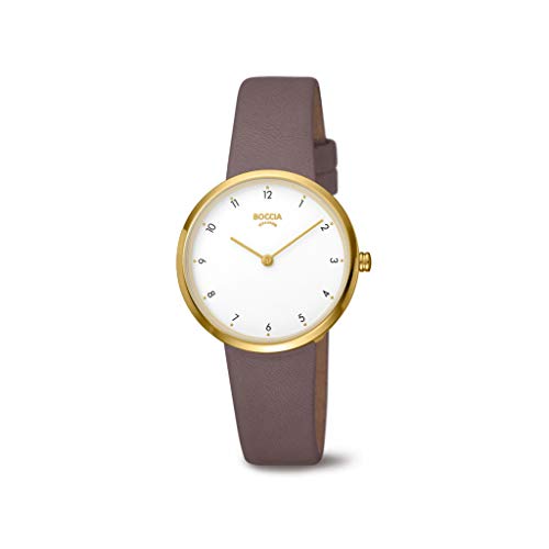 Boccia Damen Analog Quarz Uhr mit Echtes Leder Armband 3315-02 von Boccia